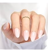 Beetles Ombre Press On Nails-Medium Supremely Fit & Natural Soft Gel Press on Nails Oval White Gl...