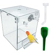 kathson Acrylic Bird Bath Box,Parrot Transparent No-Leakage Bathtub for Cage Hanging Tube Shower ...