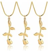 3Pcs Rose Flower Cremation Jewelry for Ashes Stainless Steel Urn Necklaces for Human Pet's Ashes ...