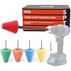 Polishing Cone, SPTA Car Wheel Hub Drill Buffing Sponge Pads Kit, Polishing Ball, 5 Pack Car Buffers and Polishers Kit for Drill, Attaches to Standard Household Drill