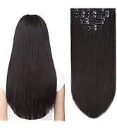 Brown Extensions,Clip on Hair Extensions Dark Brown 22