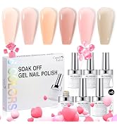 Candy Lover Jelly Gel Nail Polish, 6 Colors Jelly Gel Polish Set, Sheer Pink Milky Gel Polish, Tr...