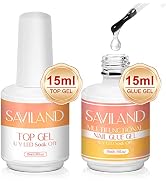 SAVILAND Gel x Nail Glue and Top Coat Set – Professional 6-in-1 Nail Glue Base Gel for Nails Tips...