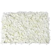 BINELUCOLU Flower Wall Panel, 20Pcs 24''x16'' White Artificial Hydrangea Flower Wall Mat Flower W...