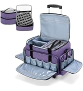 LUXJA Rolling Nail Polish Organizer Holds 90 Bottles and a Nail Lamp, Rolling Nail Polish Case wi...