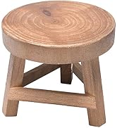 TITA-DONG Mini Wooden Stool Plant Stand, Wooden Stool Plant Stand Small Side Table, Potted Rack P...