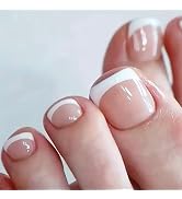 IFMOPETY Press on Toenails Fake Toe Nails,Short Toe Nail Press ons,Glossy Toe Nails Press on Natu...