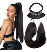 Kediciz Ponytail Extension Warp Around Pony Tail with Hair Tie 24inch Long Synthetic Yaki Straigh...