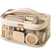 Large Clear Makeup Bag Big Travel Cosmetic Bag On-the-go Toiletry Bag with Handle Transparent Toi...