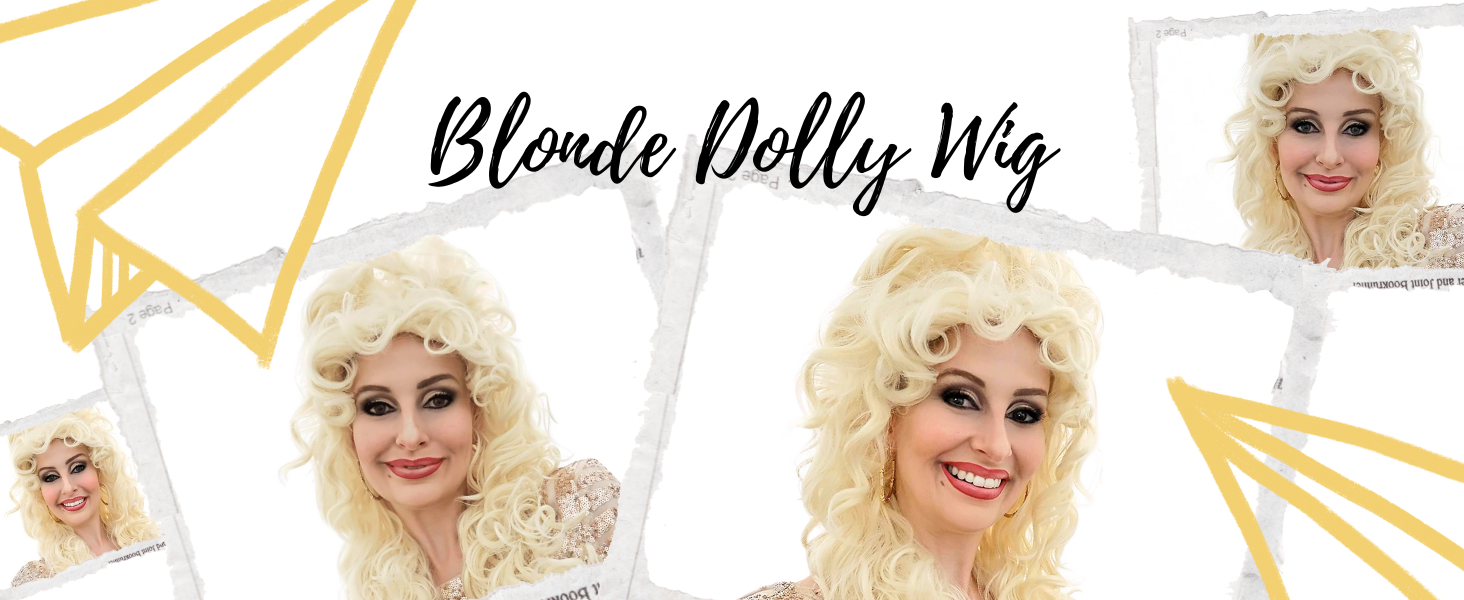 Dolly Long Blonde Curly Hair for Women, & Kids for Cosplay & Anime | Compatible with Dolly Wig