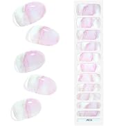 KING HORSE Semi Cured Gel Nail Strips Extra Long Gel Nail Stickers Salon-Quality Long Lasting Nai...