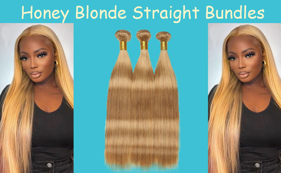 honey blonde straight bundles