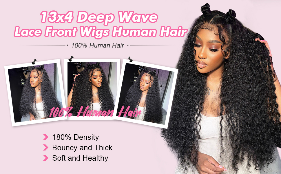 Deep Wave Lace Front Wigs Human Hair