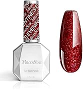 MelodySusie Christmas Red Glitter Gel Nail Polish, 0.5fl oz Soak Off UV LED Sparkle Shiny Gel Pol...