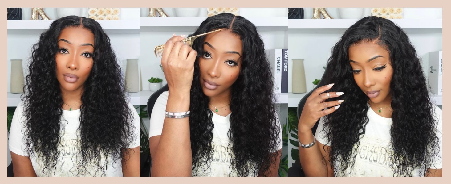 unice wear go water wave pre cut hd lace closure wigs human hair for women real glueless wigs
