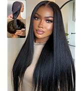 Nadula Bye Bye Knots No Slip Yaki Straight Glueless Drawstring Wig Human Hair with Flexible Mesh ...