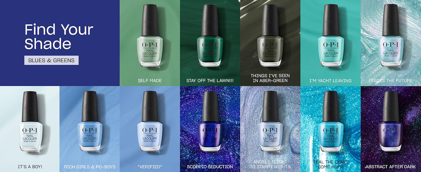 OPI Nail Lacquer Nail Polish | Opaque Dark Blue Green Crème Chip Resistant Nail Polish