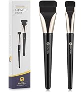 KINGMAS 2Pcs Flat Foundation Brush, Korean Spatula Facial Makeup Brush, Ultra Thin Concealer Cont...