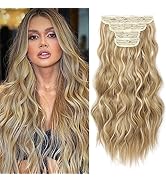 REECHO Hair Extensions, 4PCS Clip in Hair Extensions HE001 Natural Soft Synthetic Hairpieces for ...