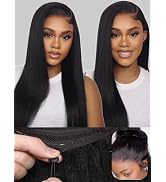 Beauty Forever Glueless Wigs Human Hair Pre Plucked Pre Cut Yaki Straight Human Hair Wig Bye Bye ...