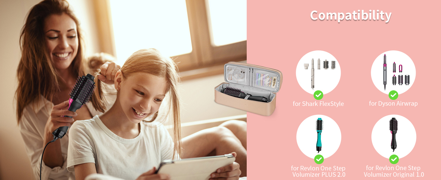travel case for dyson airwrap hair dryer