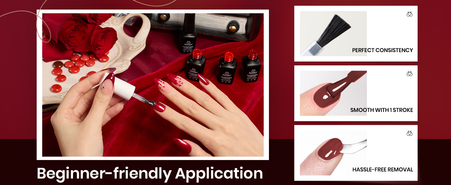 Beetles Red Gel Polish Set