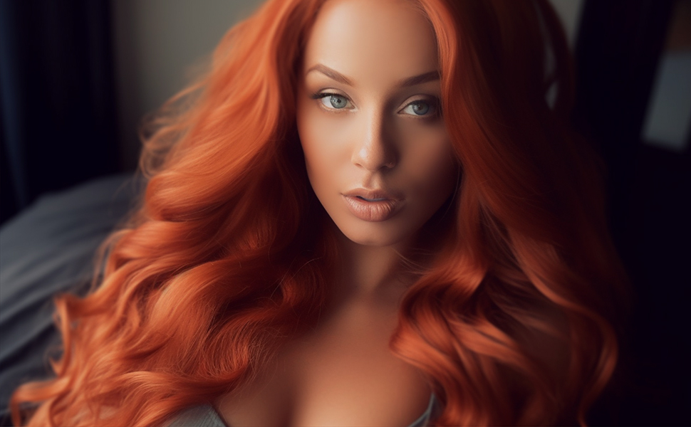 copper red lace front wig