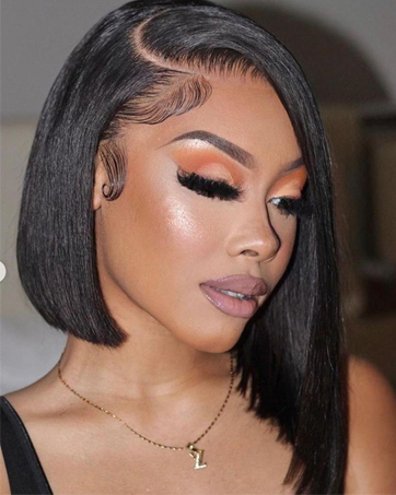 Straight bob human hair wig