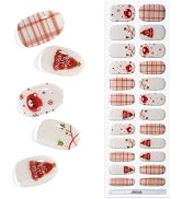 24pcs Christmas Semi Cured Gel Nail Stickers Long Lasting Manicure Nail Wraps Salon-Quality Semi-...