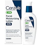 CeraVe PM Facial Moisturizing Lotion, Night Cream with Hyaluronic Acid and Niacinamide, Ultra-Lig...