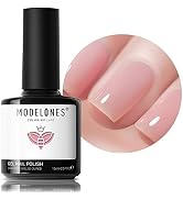 modelones Nude Pink Gel Nail Polish,1 Pcs 15 ML Transparent Jelly Nude Sheer Pink Gel Polish, Soa...
