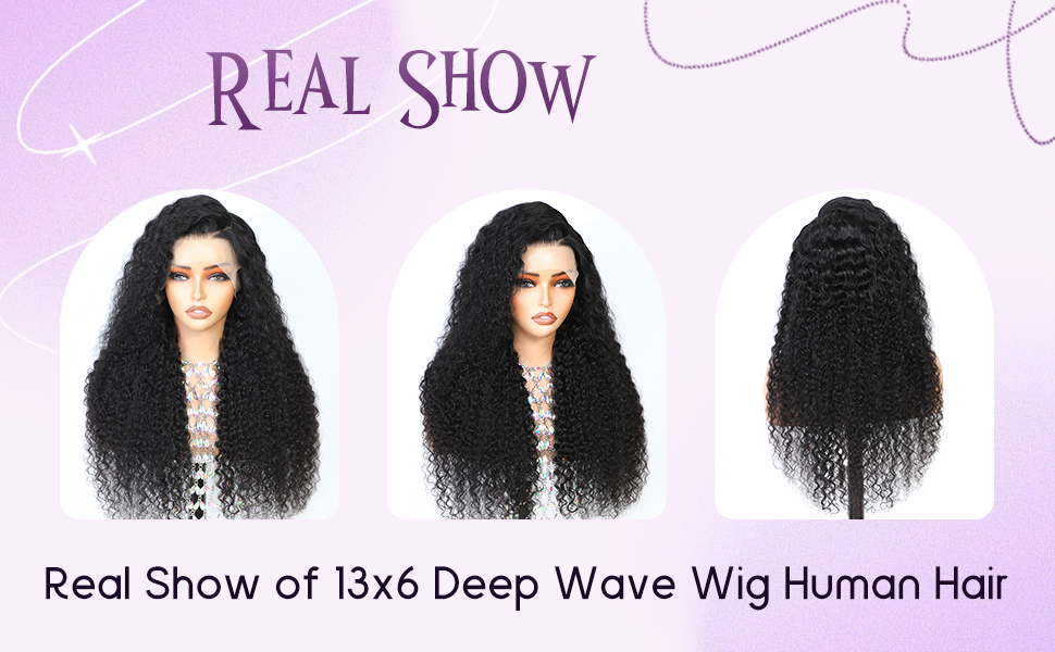 Real Show of 13x6 Deep Wave Wig Human Hair