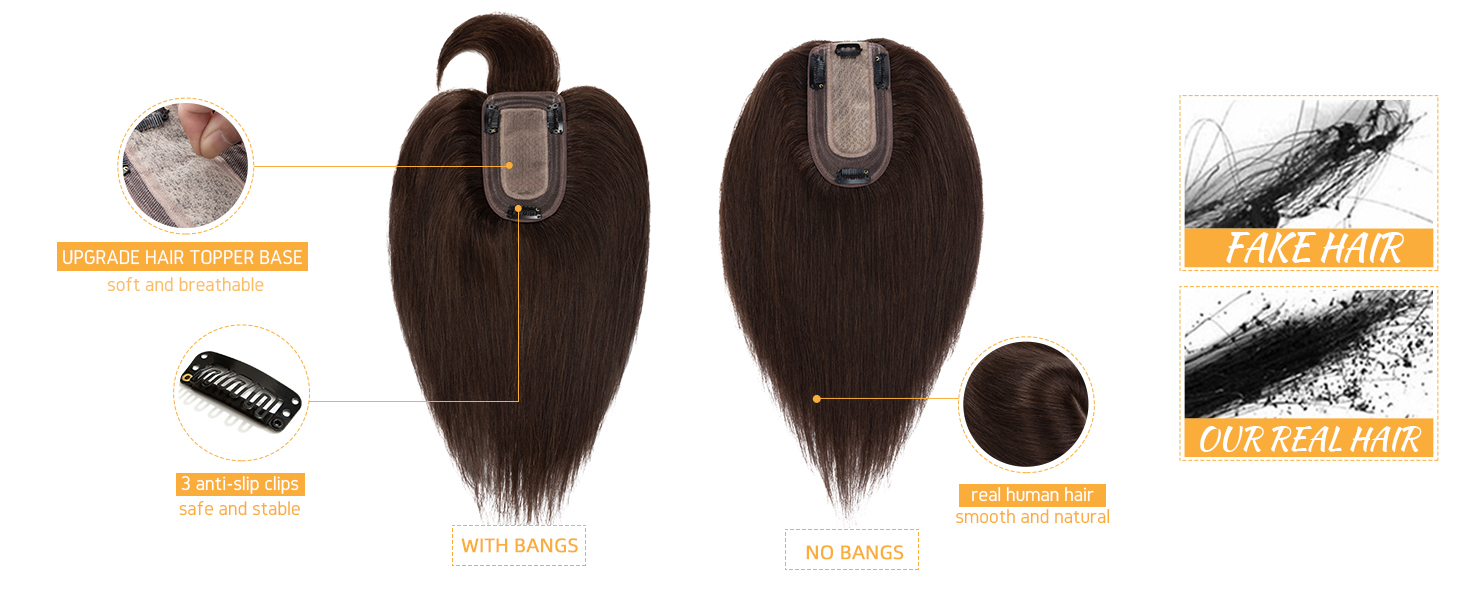 hair toppers for women real human hair topper for women with thinning hair