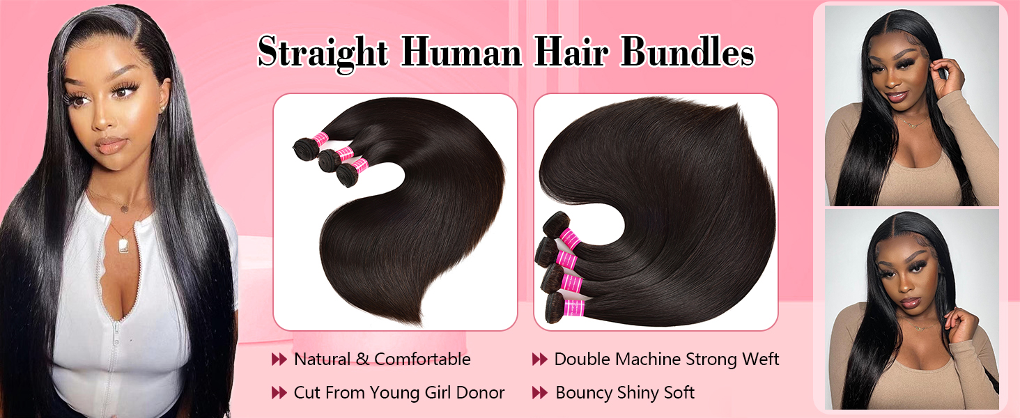 Straight Human Hair Bundles