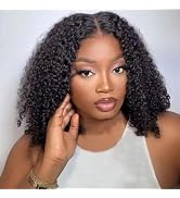 VIYAIVY Deep Wave Lace Front Wig Deep T Part Bob Lace Wigs Brazilian Wet and Wavy Human Hair Wigs...