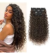 Clip in Hair Extensions, FLUFYMOOZ 4PC 100％ Pure Protein Silk Hair Extensions Long Soft Natural H...