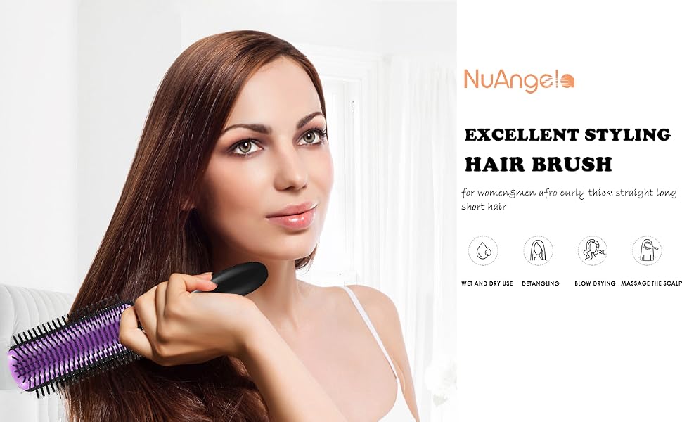 hair brush hairbrush styling curly detangling blow drying defining curls 9 rows women thick hair