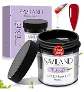 SAVILAND 100G Gel Top Coat - 3.5OZ Large Capacity No Wipe Top Gel Coat Clear Gel Nail Polish Soak...