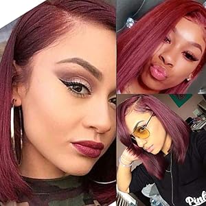 Straight 99j lace front wig