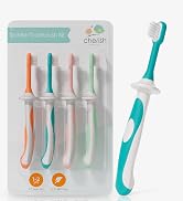 Toddler Toothbrushes 4 Pack - Toothbrush Training Set for Toddlers Age 1-2 Years Old - Teaches In...