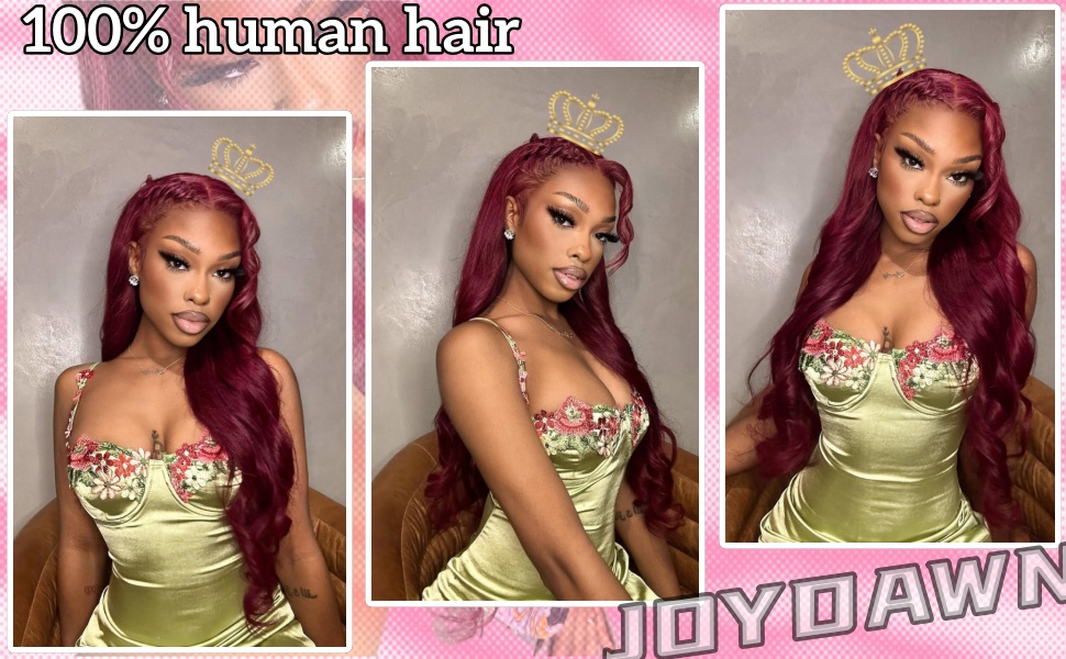 burgundy wig human hair 13x6 200 density