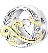LUXILLA 925 Sterling Silver Letter A~Z Charms Alphabet Charms fit for Bracelet Necklace Pendant B...