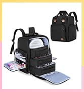 BAFASO Nail Polish Organizer Backpack Holds 105 Bottles (15ml - 0.5fl.oz) and a Nail Lamp, Nail P...