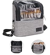 Makeup Brush Case Makeup Brush Holder Travel Makeup Bag for Women Stand-up Brush Cosmetic Bags Pr...