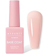 Makartt Rubber Base Gel Polish: Natural Nude Fall Winter 8ML Soak Off UV LED Foundation Gel for S...
