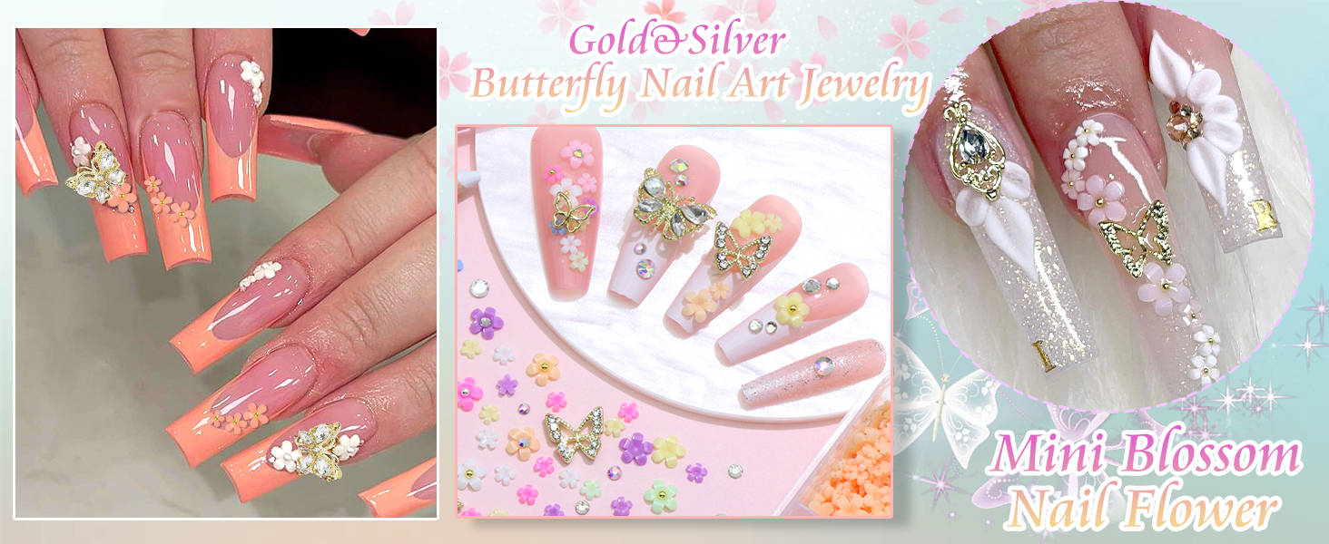 Mini Nail Flower Charms