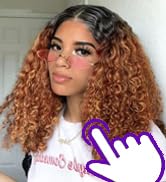 HIRIREMY Ombre Honey Blonde Deep Wave Lace Front Bob Wigs Human Hair for Black Women Wet and Wavy...