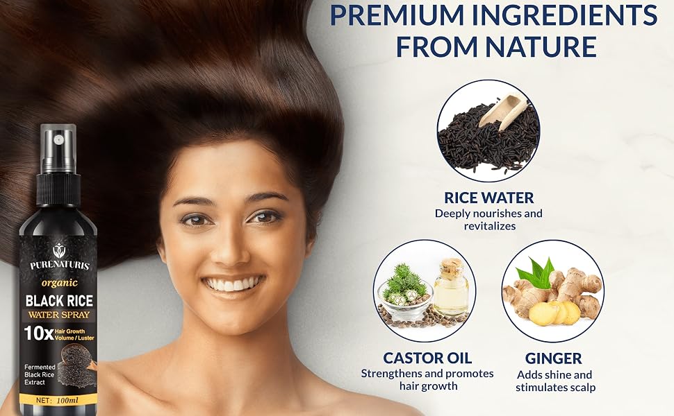 Black rice hair growth, rice water hair growth, hair growth trreatment, anti-hair loss