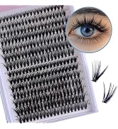NuAngela Lash Clusters 30+40D D Curl DIY Lash Extensions 280PCS 8-16MM Individual Lashes Cluster ...