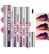 Bekoeen 3 Pcs Peel Off Lip Stain Lip Tint Set, Lip Stain Peel Off Matte Lip Liner, Long-Lasting L...